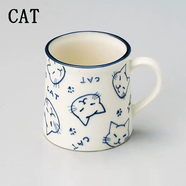 吉品帝日本進(jìn)口萬(wàn)古燒手繪櫻桃草莓馬克杯早餐咖啡牛奶杯日式可愛(ài) 220ml 貓咪款x一個(gè)