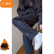 棉致美式防水機車沖鋒褲女春秋季新款登山工裝褲子休閑褲子 黑色【K347不加絨高品質(zhì)】 M 90-115斤