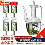 窯百紳猴仿宋手執(zhí)壺耐熱玻璃貴妃壺電陶爐專用 仿古創(chuàng)意玻璃泡茶壺溫酒壺 透明執(zhí)壺+猴魁杯4只 501mL(含)-600mL(含)