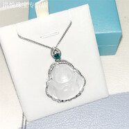 YKINCASL老鳳凰佛公項鏈配飾女輕奢小眾鎖骨鏈白玉髓吊墜毛衣項馬年禮物 佛公項鏈 款式C 毛絨