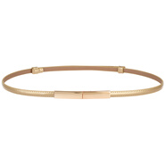 紫心竹細腰帶女裝飾連衣裙毛衣裙子簡(jiǎn)約百搭收腰皮帶真皮免打孔通勤腰鏈 金色 96cm