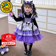 G.DUCKKIDS庫(kù)洛米衣服女童兒童連衣裙夏季洛麗塔公主裙生日裙子春秋圣誕服裝 吊帶裙子+披風(fēng)+毛衣 130 建議身高120-130cm7-8歲