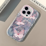 達旗 夢(mèng)幻蝴蝶適用一加15手機殼OnePlus15時(shí)尚羽紗紋漸變半透彩繪鏡頭全包氣囊防摔保護套網(wǎng)紅女小清新 透明-水波紋粉蝴蝶F 一加15