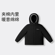 安奈兒童裝男女童短款棉衣2025冬新款 黑色 170