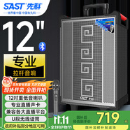 先科ST-1103廣場(chǎng)舞戶外電木吉他貝斯民謠彈唱樂器音箱拉桿藍(lán)牙音箱家用12吋三分頻低音炮帶麥克風(fēng)黑色