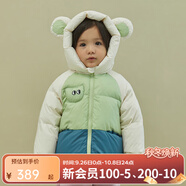 papa爬爬新品冬季兒童男女童羽絨服上衣小耳朵三防羽絨服 綠色 110 cm