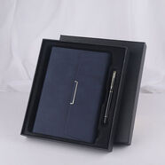 紹翊（SHAOYI）紹翊a5活頁(yè)筆記本文具b5商務(wù)禮品記事本套裝皮面日記手帳本可定制LOGO A5藍色禮盒套組