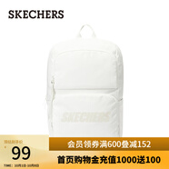 斯凱奇（Skechers）雙肩包男女同款學(xué)生經(jīng)典紅色書(shū)包時(shí)尚大容量休閑運動(dòng)旅行通勤背包 棉花糖白/0074