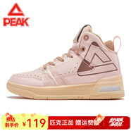 匹克（PEAK）匹克態(tài)極910運動鞋跑步鞋女休閑小白鞋秋季透氣革面棉鞋文化板鞋 珍珠粉 37