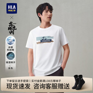 HLA海瀾之家短袖T恤男24新龍騰九州IP系列圓領短袖夏HNTBJ2W228A 米白花紋N8 XS 160/80A