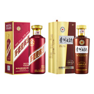茅臺（MOUTAI）醬香酒 組合裝 收藏禮盒 醬香型白酒 婚宴迎賓喜酒 53度 500mL 1瓶 紫迎賓+貴州大曲80