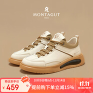 夢(mèng)特嬌（MONTAGUT）男鞋板鞋男秋季潮流輕便新款軟底發(fā)泡底休閑鞋男士百搭增高鞋子男