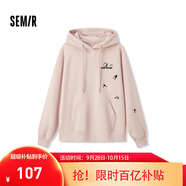 森馬（Semir）[商場同款]中國國家地理系列衛(wèi)衣女圖案2024新款加絨寬松冬裝 橡皮粉61214 M