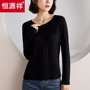 恒源祥秋冬季新款女士圓領(lǐng)內搭上衣修身長(cháng)袖T恤薄款時(shí)尚簡(jiǎn)約氣質(zhì)打底衫 3195靚黑色收藏加購優(yōu)先發(fā)貨 M (80-100斤)