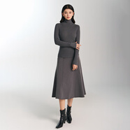 阿瑪施綿羊毛高領(lǐng)修身針織打底衫 秋冬百搭長(cháng)袖套頭5399640 灰色 L (4)