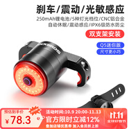 洛克兄弟（ROCKBROS）自行車尾燈USB充電騎行安全夜騎車燈警示燈公路山地車尾燈配件 智能感應(yīng)小巧輕量Q5mini(雙支款)