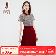 經(jīng)典故事（JANE STORY）品牌2025夏季新款格紋polo連衣裙女氣質(zhì)設(shè)計感假兩件格子裙小眾 U03 紅帶多色 M