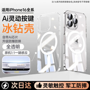 酷盟（kumeng）【靈動(dòng)按鍵殼】適用蘋(píng)果16promax手機殼新款透明iphone16磁吸保護套15防摔全包pm相機觸控14plus感 【磁吸全透明】高出鏡頭透亮裸機發(fā)黃 iPhone_XS_Max