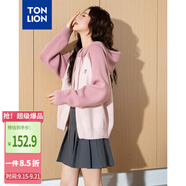 唐獅（TonLion）2025秋冬新款女毛衣連帽插肩袖繡花針織開衫毛線衫外套