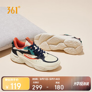 361°運(yùn)動(dòng)鞋男秋季網(wǎng)布復(fù)古輕便厚底休閑老爹跑步鞋子男672036763-3