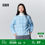 森馬毛衣女冬寬松時(shí)尚氣質(zhì)圓領(lǐng)針織衫優(yōu)雅千鳥(niǎo)格套頭衫女裝內(nèi)搭 藍(lán)色調(diào)00388 XL