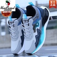 西域駱駝男鞋2025冬季加絨運動(dòng)鞋男休閑鞋百搭跑步鞋加厚保暖老爹鞋子 P-8827灰藍色加絨 40 250 40碼