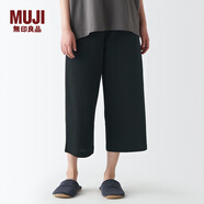 無(wú)印良品 MUJI 女式 粗棉線(xiàn) 天竺編織 七分褲 FDH90C2S 褲子 休閑褲 黑色 S-M