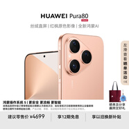 HUAWEI Pura 80 12GB+256GB 絲絨金 絲絨直屏 紅楓原色影像 全新鴻蒙AI 華為鴻蒙智能手機(jī)