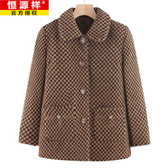 恒源祥媽媽冬裝水貂絨外套翻領(lǐng)加絨加厚60歲70奶奶冬季棉衣老年人衣服女 咖啡色 【媽媽裝】 5XL 【145-160斤】