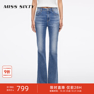 MISS SIXTY【安心品質(zhì)】25進口面料牛仔褲含天絲修身顯瘦微喇叭褲 中藍-常規(guī)(25秋) 25