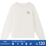 美特斯邦威（Meters Bonwe）女裝2025春季新款簡(jiǎn)約舒適百搭純色下擺抽繩長(zhǎng)袖衛(wèi)衣 香草冰白 S 155 80A