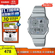 卡西歐（CASIO）手表小方塊 休閑鋼帶防水小銀表AE1200學(xué)生男士手表電子表日韓表 A130WE-7ADF