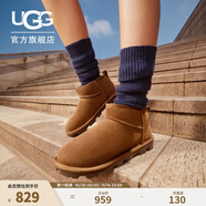 UGG秋季男女同款舒適純色基礎款短筒靴時尚休閑雪地靴1166732 DRKT | 深太妃糖棕色 39 39及以下腳背高建議拍大一碼