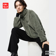 優(yōu)衣庫女裝男裝長(zhǎng)絨搖粒絨拉鏈茄克/長(zhǎng)袖外套夾克冬新款479611 54 綠色 M