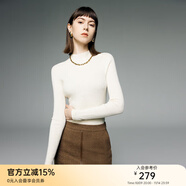 顏域羊毛內(nèi)搭針織衫女2025新款冬季糖果色修身顯瘦半高領(lǐng)打底毛衣 米白 M/38