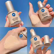 HANRU小藍盾粉底液干油皮遮瑕保濕不易脫妝小樣粉底液女學(xué)生平價(jià)化妝品 瓷亮色（清透版）