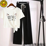 G.DUCKKIDS女童衣服女大童套裝8-15歲小學(xué)生初中學(xué)生夏天服裝夏裝兩件套 白色01+280套裝 145 S碼建議身高135-140厘米