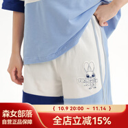 森女部落瘋狂動(dòng)物城撞色運(yùn)動(dòng)休閑褲短褲2025年夏季新款女裝 短褲（單件） 單件 S