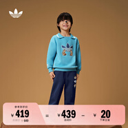 adidas男小童奇奇蒂蒂聯(lián)名抓絨長袖套裝兒童秋季阿迪達(dá)斯三葉草 舊藍(lán)/深靛藍(lán) 110 CM