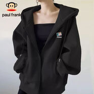 paul frank女生開(kāi)衫外套秋季2025新款簡(jiǎn)約拉鏈連帽上衣潮 黑【溫柔簡(jiǎn)約】(p身份胸牌胸標) S 【體重85-100斤】