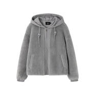 沫晗依美【慵懶暖冬仿羊羔毛外套】25慵懶寬松加厚保暖仿羊羔毛外套 霧霾灰 2XL(130-150斤) 均碼