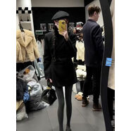 京東嚴選小眾法式設計感黑色毛呢西裝裙小個(gè)子短裙漂亮獨特連衣裙 黑色連衣裙 S S