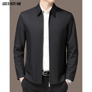 LESS IS MORE利郎男裝夾克中青年秋季男士翻領(lǐng)商務(wù)休閑行政干部爸爸裝外套  黑色(翻領(lǐng)) 2XL (185) (體重建議160-175斤)