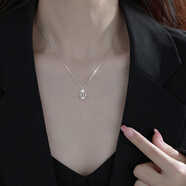 恒久葉Elegant Rose「典雅」皇冠鋯石頸鏈925銀輕奢小眾設計感項鏈 鋯石皇冠項鏈-銀色