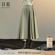 日著（rizhuo）原創(chuàng)設(shè)計(jì)2024秋新款小眾新復(fù)古回潮時(shí)尚高腰綿羊毛百褶半身裙 塵黃 L