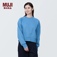 無(wú)印良品（MUJI）女式 緊密編織 運(yùn)動(dòng)衫 女士 女款 衛(wèi)衣 圓領(lǐng)短款春季女裝 上衣 薩克森藍(lán) M （ 160/84A）