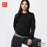 優(yōu)衣庫女裝羊絨圓領(lǐng)針織衫/長(cháng)袖毛衣毛衫25秋冬新款479160 09 黑色 XL /165/92A