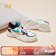 361°運(yùn)動(dòng)鞋男秋季網(wǎng)布復(fù)古輕便厚底休閑老爹跑步鞋子男672036763-2