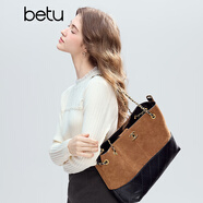 百圖（betu）女裝2025年冬季新款毛衣花邊領(lǐng)拼接設計小香風(fēng)長(cháng)袖上衣女2510T34 淺杏色 M