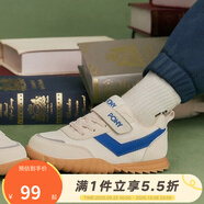PONY波尼運(yùn)動(dòng)鞋童鞋經(jīng)典高彈防滑軟底舒適透氣魔術(shù)貼易穿脫休閑鞋 234K1SO58NB 白/藍(lán) 26 適合腳長(zhǎng)約158~160mm
